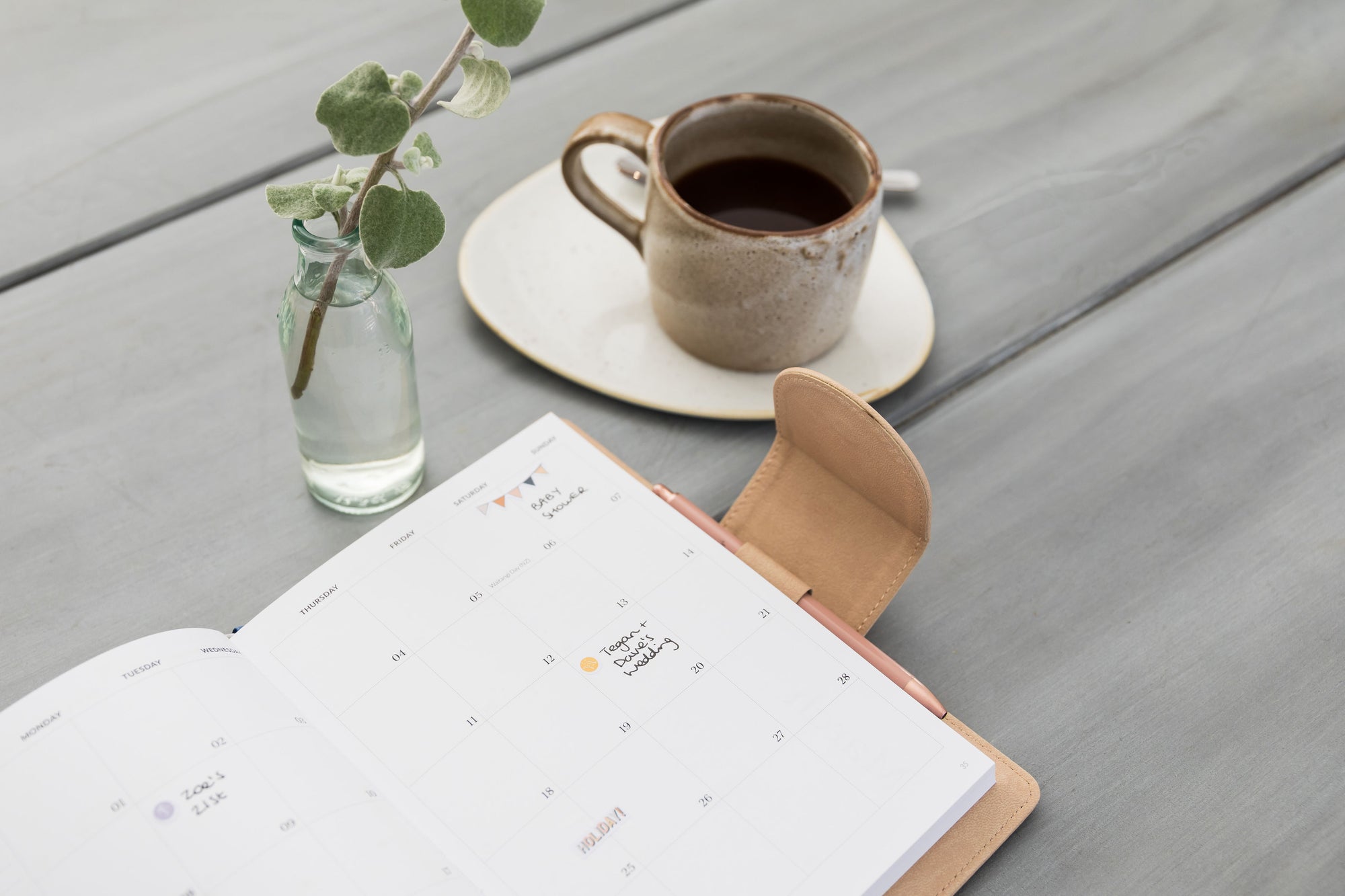 Curation diary open on a desk