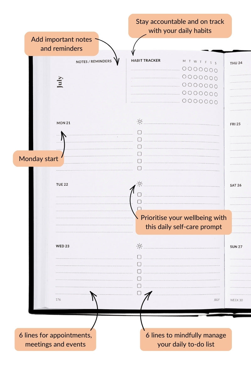 Curation 2025 Diary Planner Weekly Spread