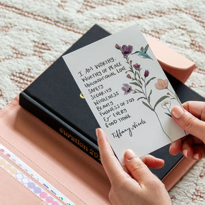 A6 Desk Card with Tiffany Nicole quote