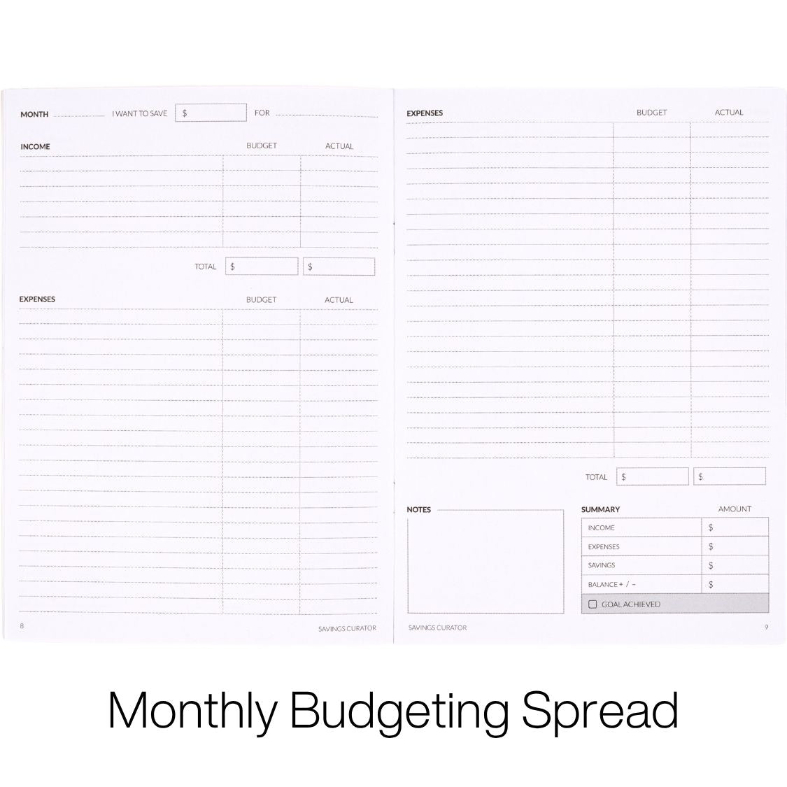 savings curator booklet